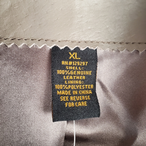 NWT IMAN Women's Taupe Leather Jacket. XL. Platinum Collection - Picture 3 of 11